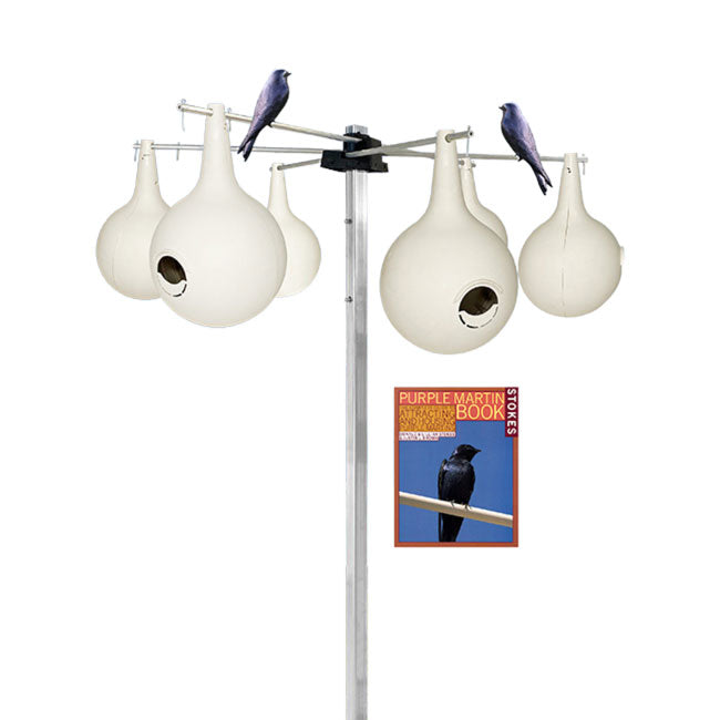 Purple Martin Gourds with Hanging Bracket and Pole Kit