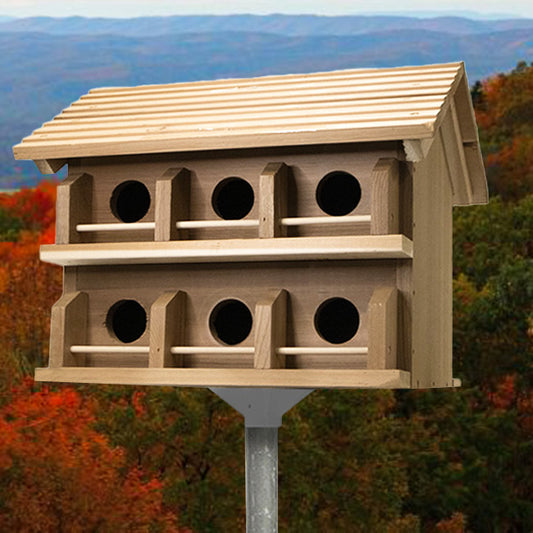 Heath Cedar Round Entry Purple Martin House Package