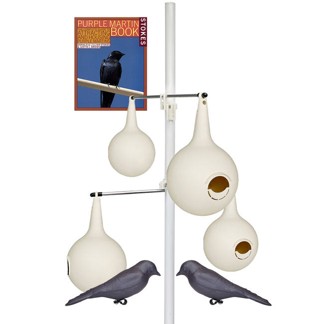 BestNest Classic Purple Martin Gourds and Pole Package