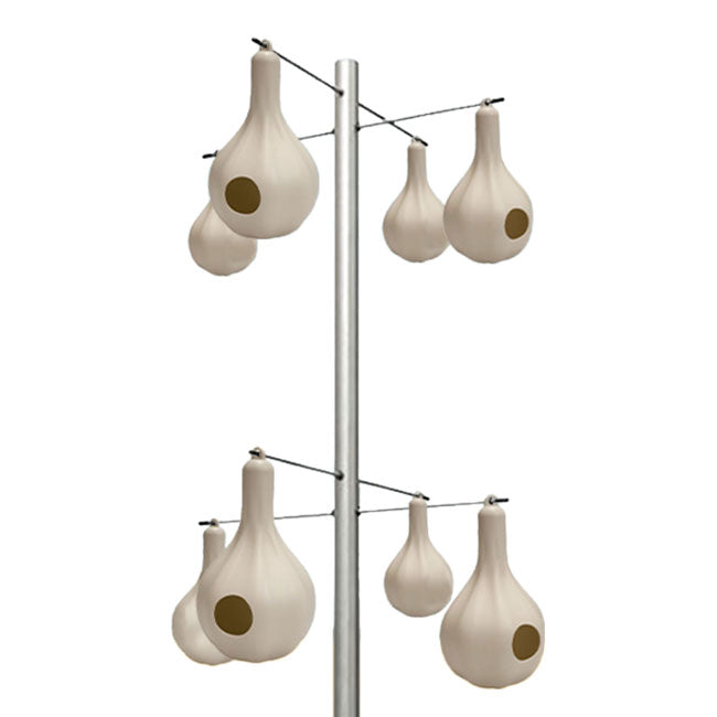 Wild Bird Lover's Purple Martin Gourds and Pole Package