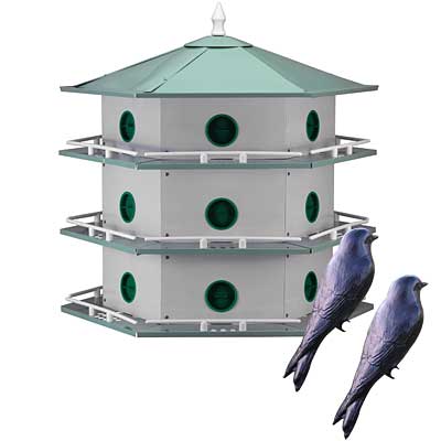 Heath 18-Room Deluxe Purple Martin House with Decoys
