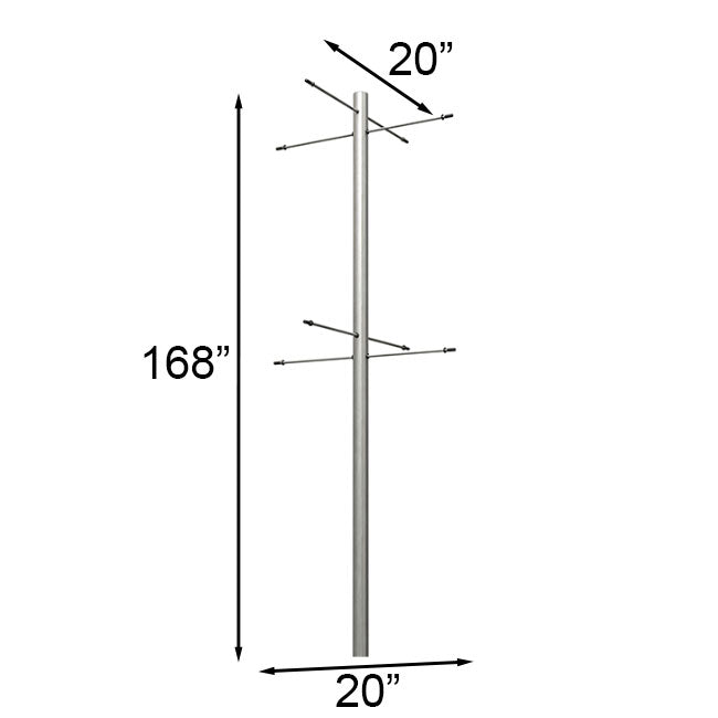 Wild Bird Lover's Aluminum Pole for 8 Gourds, 4 Over 4