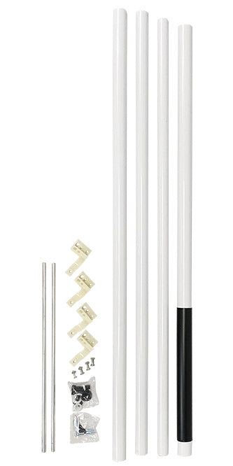 Heath Telescoping Martin House and Gourds Pole, White, 15'