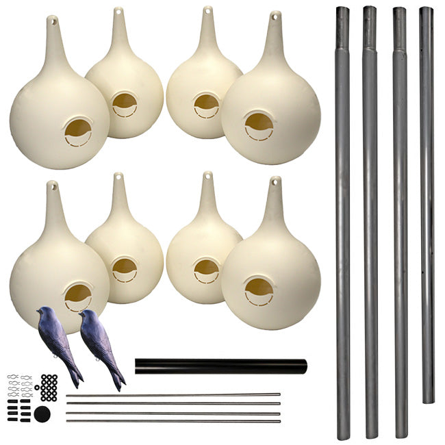 Two-Piece Martin Gourds and Pole, 4 Over 4, by Prime Retreat