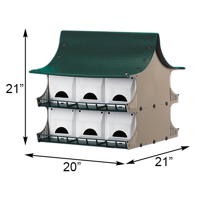 S&K Dual Purple Martin Houses, Expandable Option, 24 Rooms