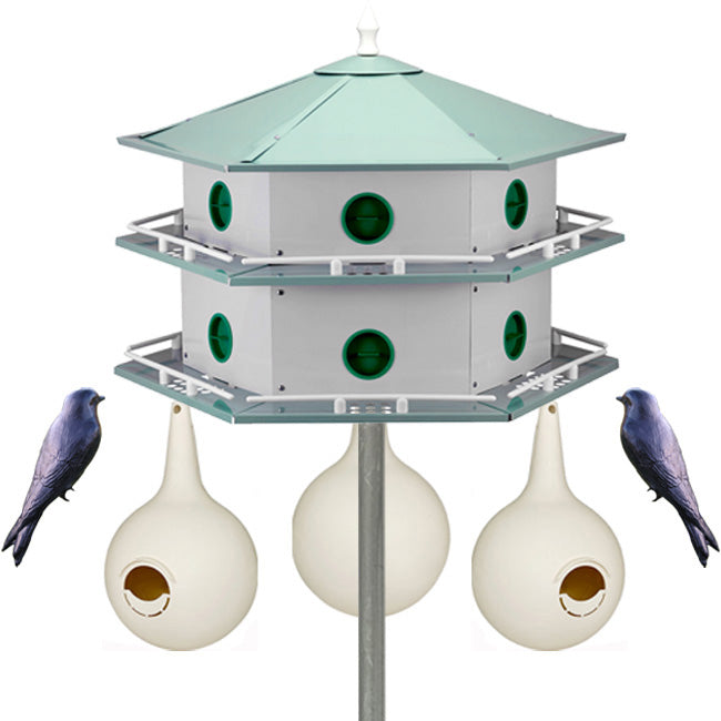 Heath 12-Room Deluxe Purple Martin House & Gourds Kit