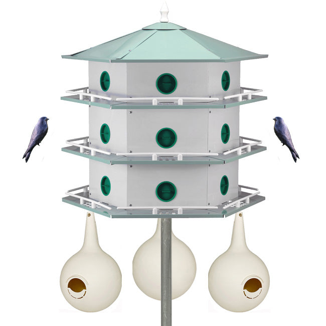 Heath 18-Room Deluxe Purple Martin House & Gourds Kit