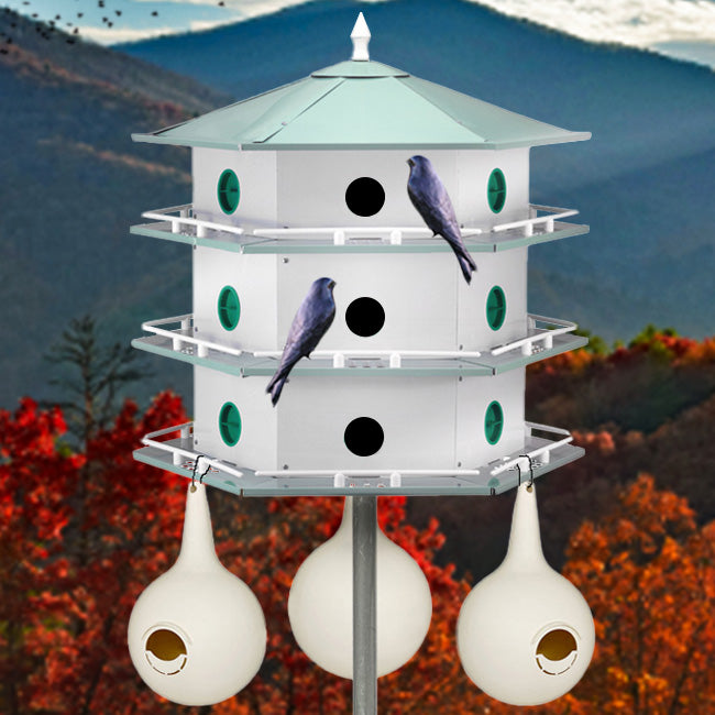 Heath 18-Room Deluxe Purple Martin House & Gourds Kit