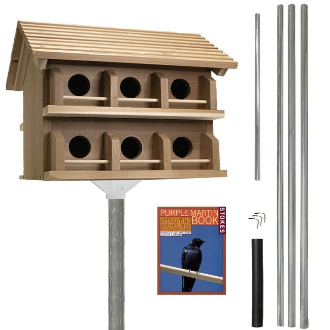 Heath Cedar Round Entry Purple Martin House Package