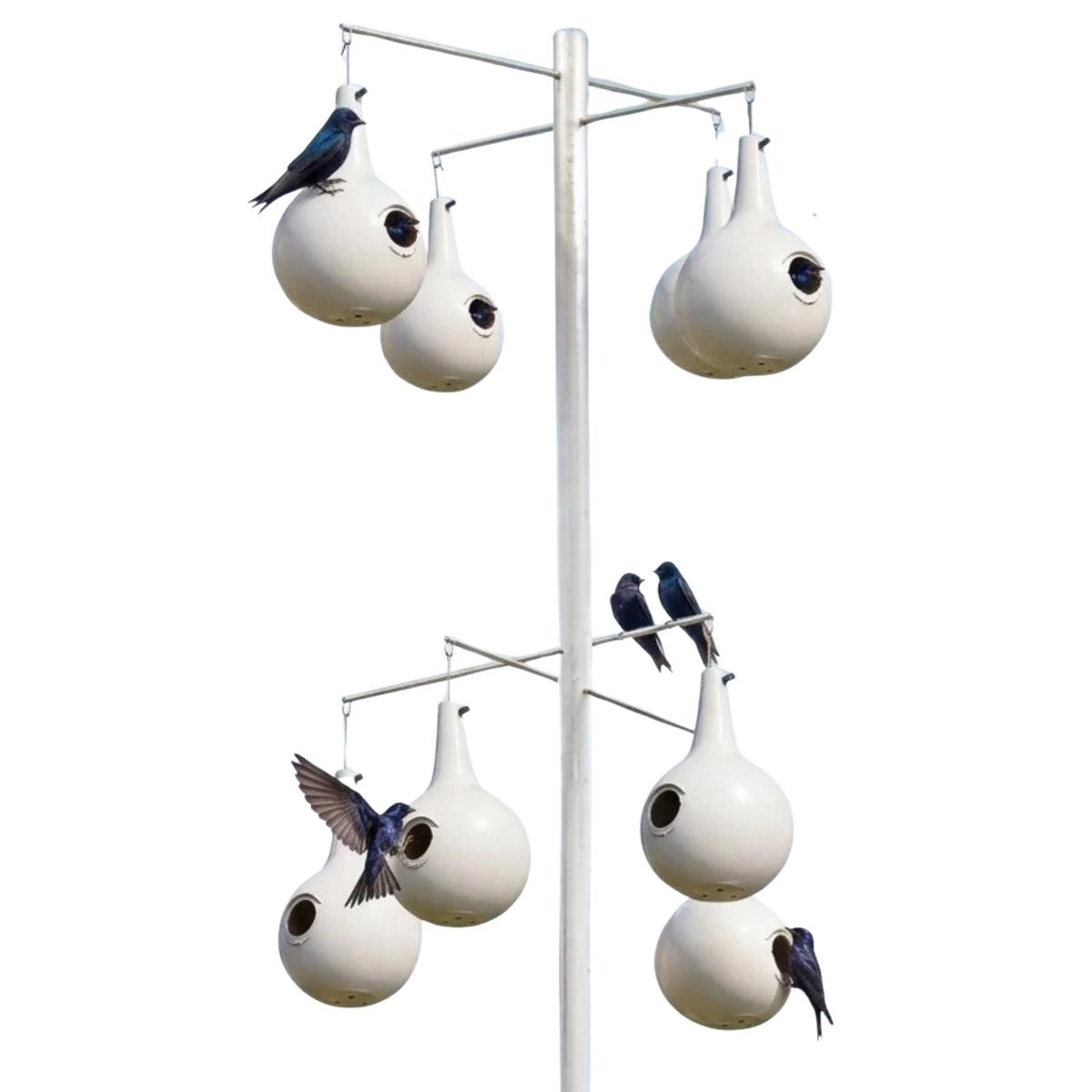 Heath Aluminum Gourd Pole for 8 Gourds, 4 Over 4