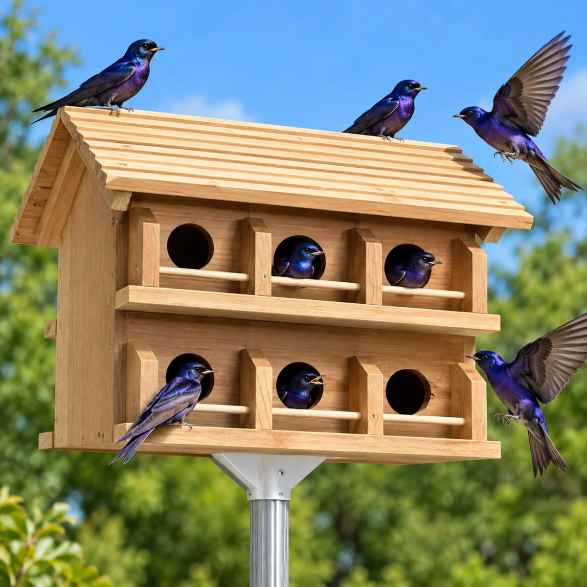 Heath Cedar Purple Martin House, Round Entrance Holes