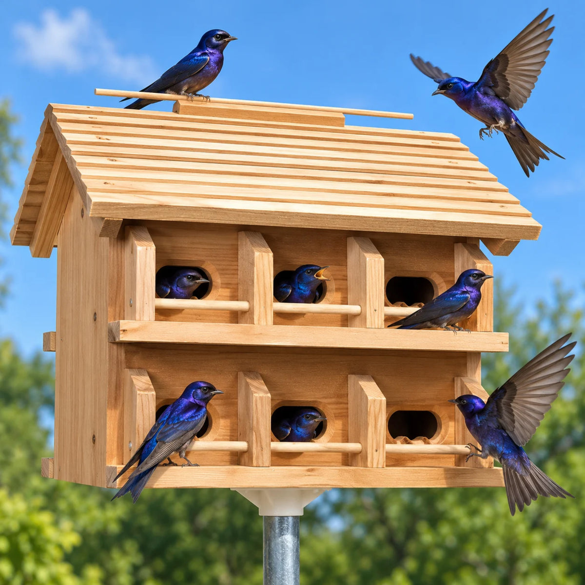 Heath Cedar Purple Martin House, Crescent Entrance Holes