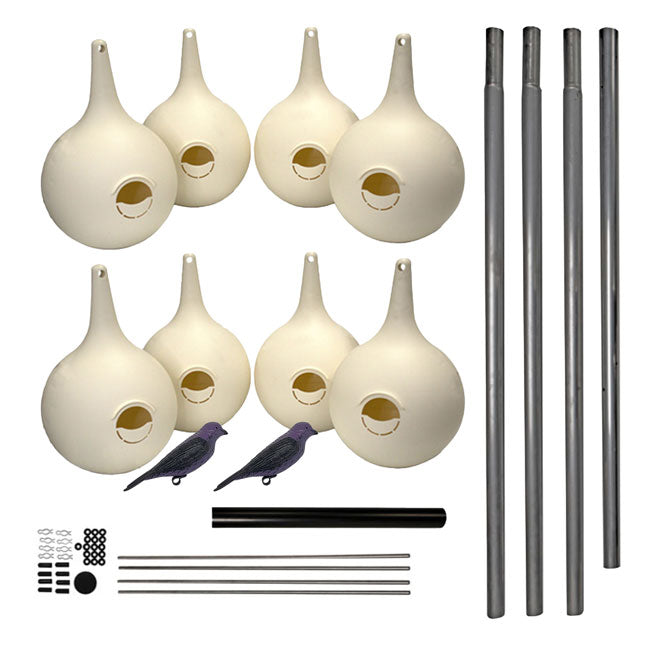 Two-Piece Martin Gourds and Pole, 4 Over 4, by Prime Retreat