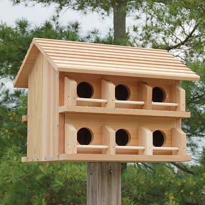 Heath Cedar Round Entry Purple Martin House Package